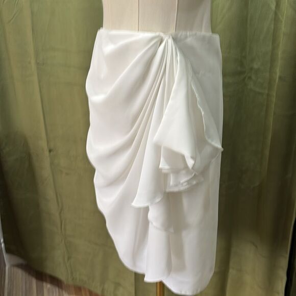 P.A.R.O.S.H. Elegant White Drape Skirt, XS - Picture 2 of 7